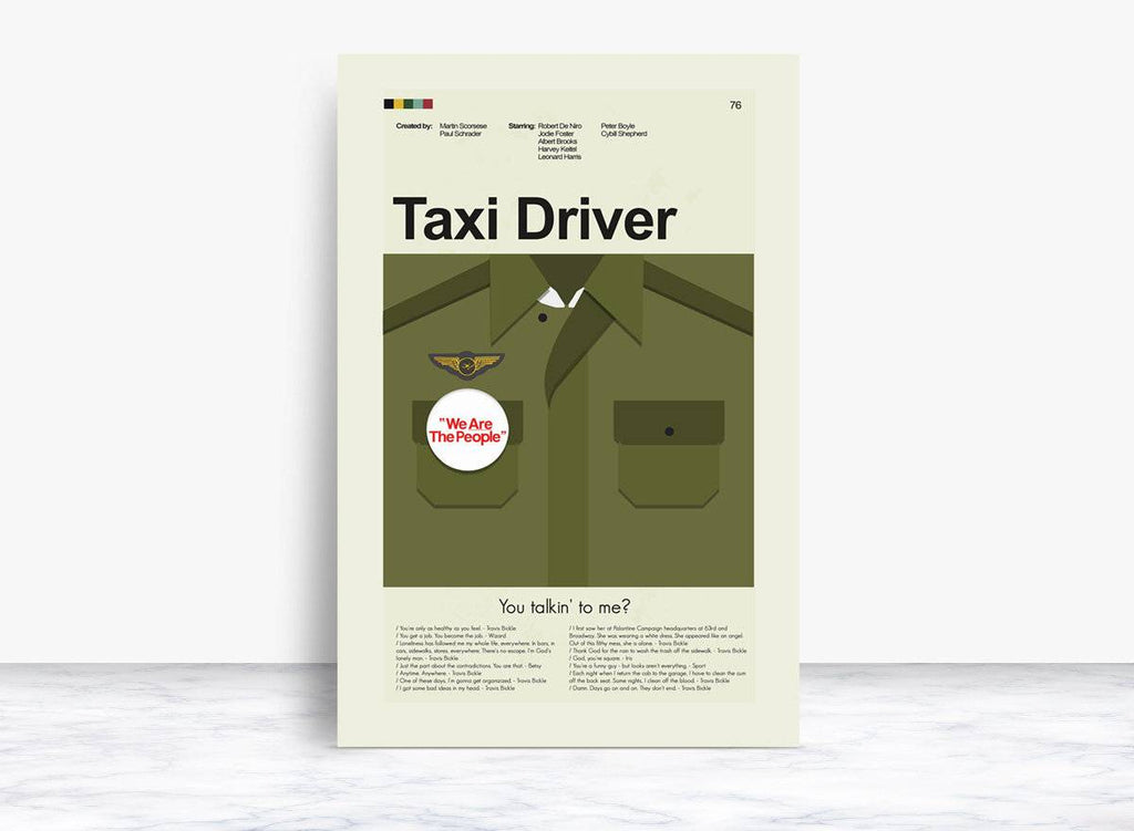 Taxi Driver Mid-Century Modern Inspired Print - Poster | Canvas Wall Art Print