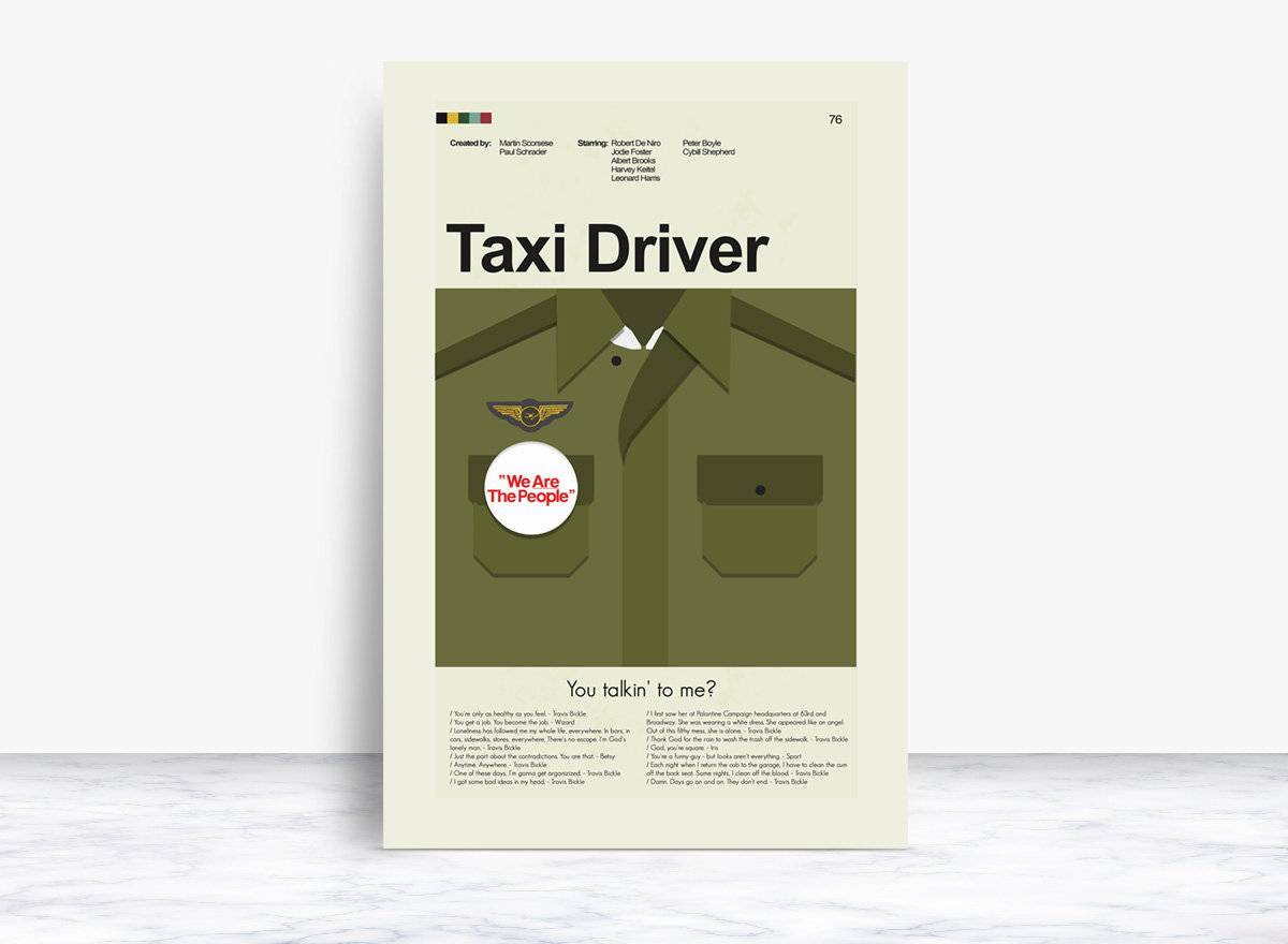 Taxi Driver Mid-Century Modern Inspired Print - Poster | Canvas Wall Art Print
