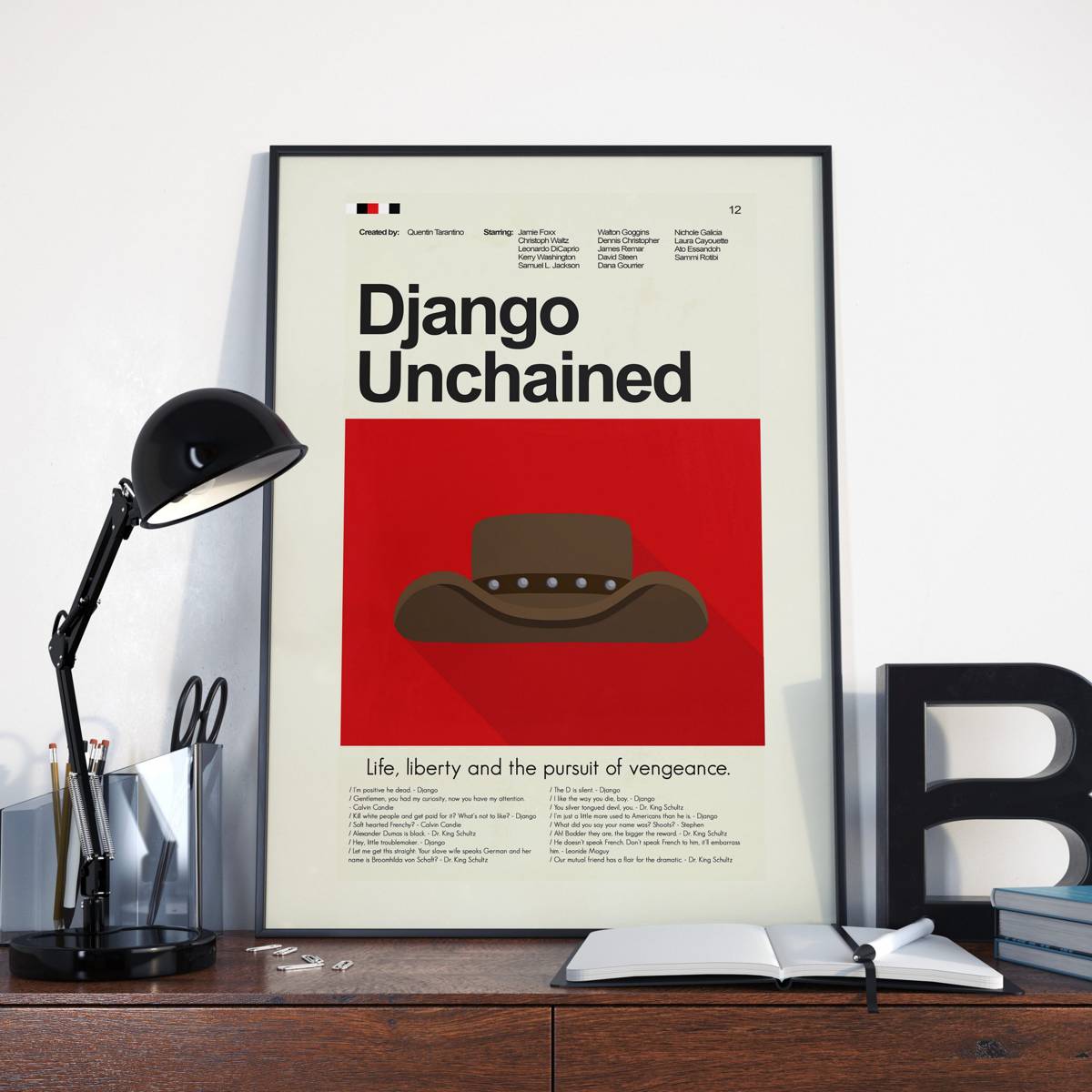 Django Unchained Mid-Century Modern Inspired Print - Poster | Canvas Wall Art Print