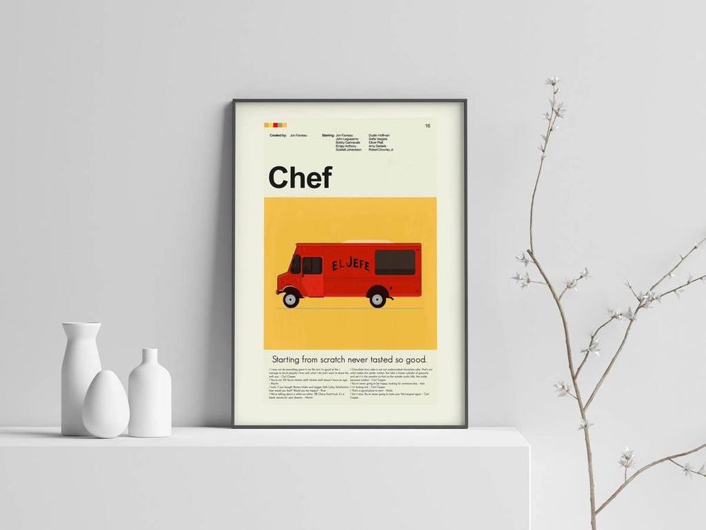 Chef Mid-Century Modern Inspired Print - Poster | Canvas Wall Art Print