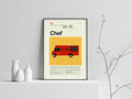 Chef Mid-Century Modern Inspired Print - Poster | Canvas Wall Art Print