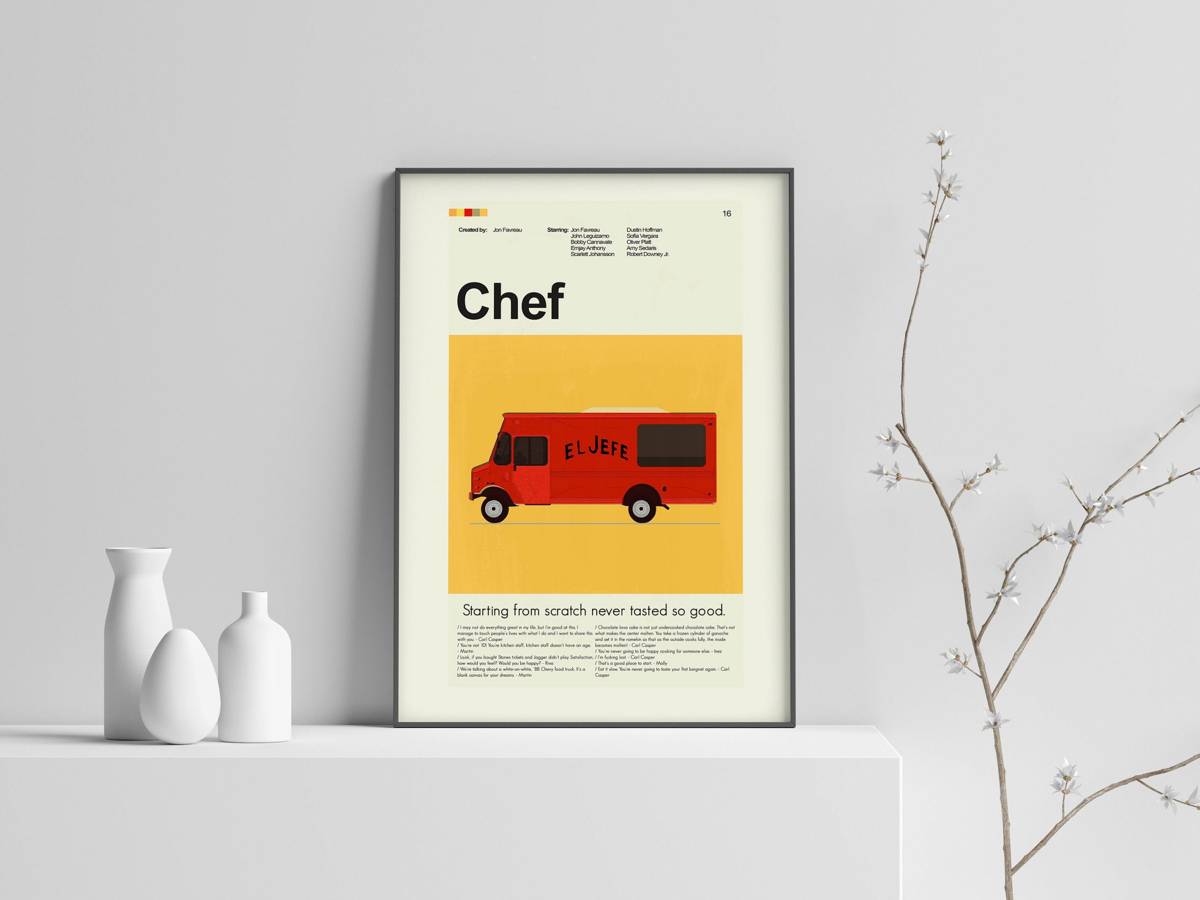 Chef Mid-Century Modern Inspired Print - Poster | Canvas Wall Art Print