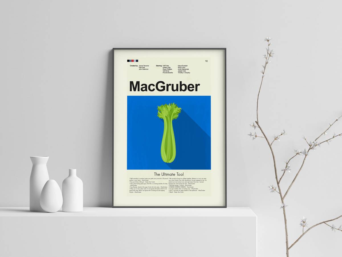 Macgruber Mid-Century Modern Inspired Print - Poster | Canvas Wall Art Print