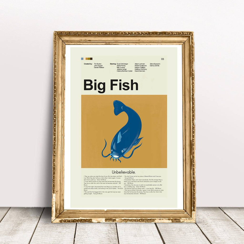 Big Fish Mid-Century Modern Inspired Print - Poster | Canvas Wall Art Print