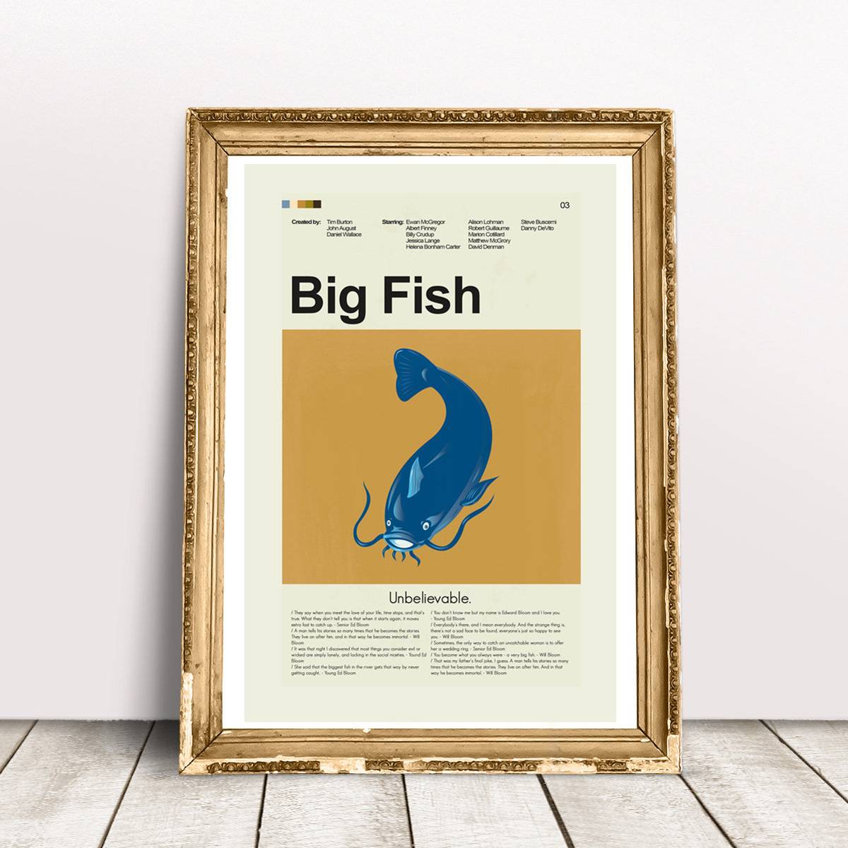 Big Fish Mid-Century Modern Inspired Print - Poster | Canvas Wall Art Print