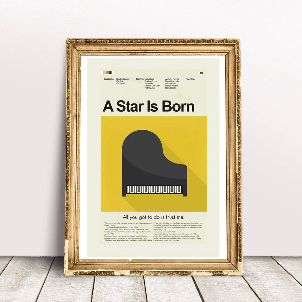 A Star Is Born Mid-Century Modern Inspired Print - Poster | Canvas Wall Art Print
