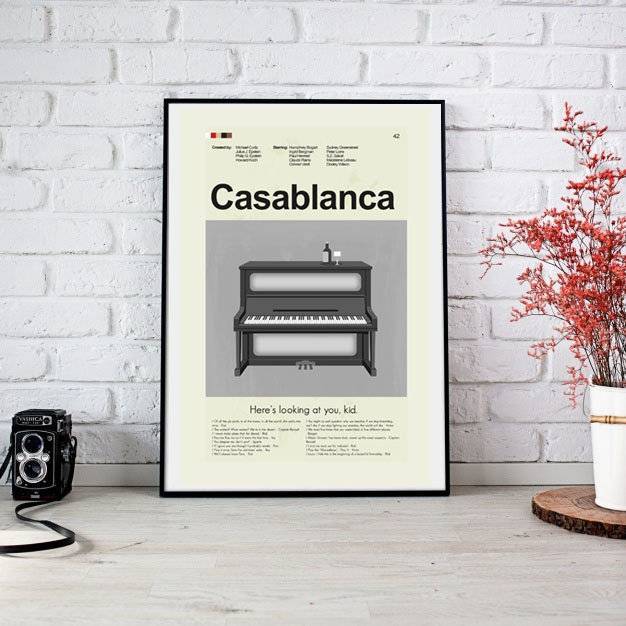 Casablanca Mid-Century Modern Inspired Print - Poster | Canvas Wall Art Print