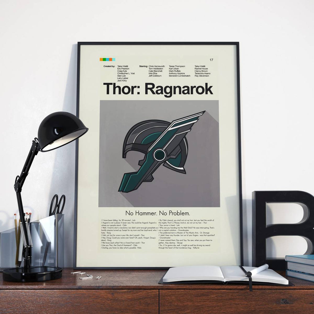 Thor Ragnarok Mid-Century Modern Inspired Print - Poster | Canvas Wall Art Print