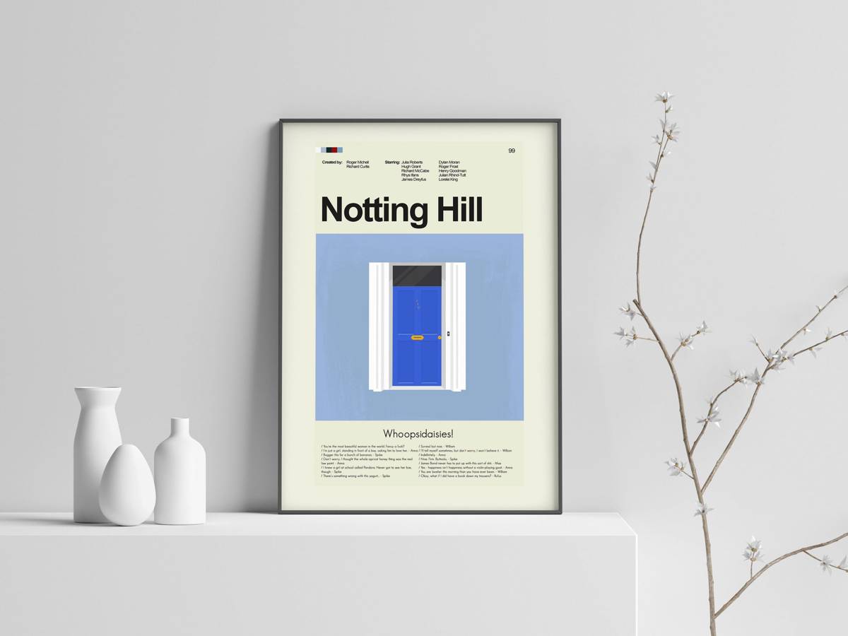 Notting Hill Mid-Century Modern Inspired Print - Poster | Canvas Wall Art Print