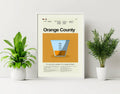 Orange County Mid-Century Modern Inspired Print - Poster | Canvas Wall Art Print