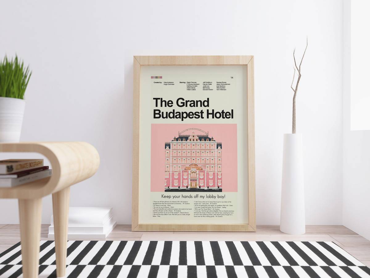 The Grand Budapest Hotel Mid-Century Modern Inspired Print - Poster | Canvas Wall Art Print