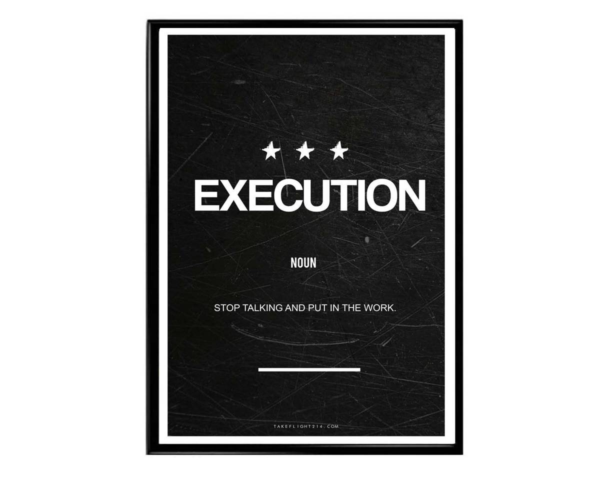 Execution Motivation Poster, Hypebeast Poster, Minimal Art Poster, Urban Wall Art, Graffiti Wall Art, Streetwear Posters, Sneaker Art - Poster | Canvas Wall Art Print