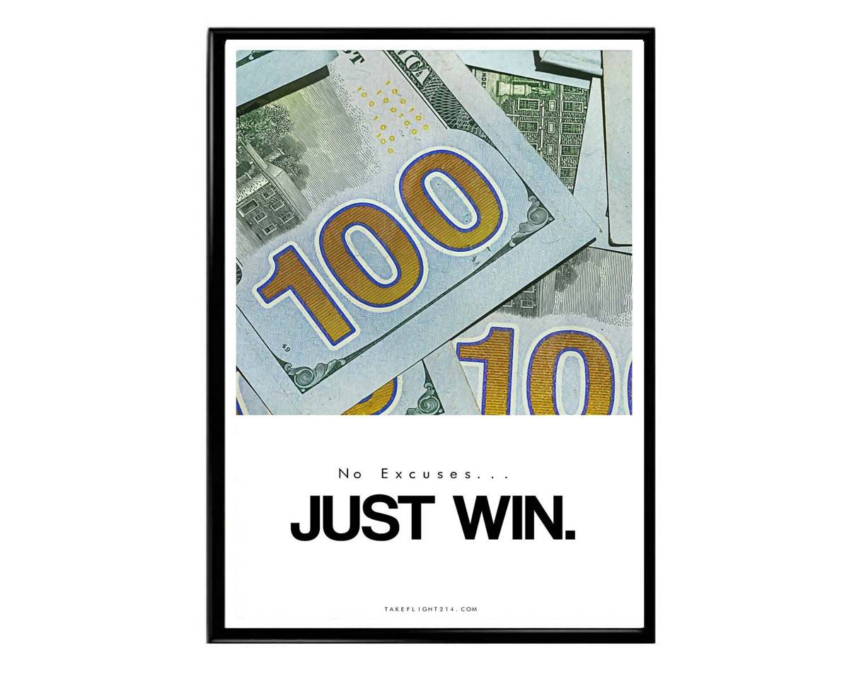 Just Win Motivation Poster, Hypebeast Poster, Minimal Art Poster, Urban Wall Art, Graffiti Wall Art, Streetwear Posters, Sneaker Art - Poster | Canvas Wall Art Print