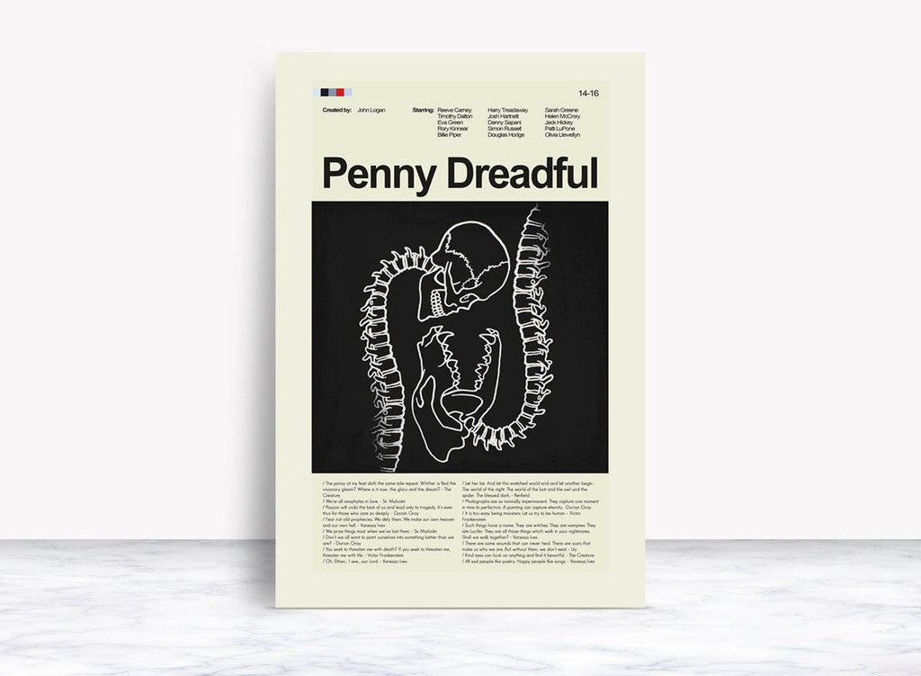 Penny Dreadful Mid-Century Modern Inspired Print - Poster | Canvas Wall Art Print