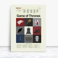Game Of Thrones Large Mid-Century Modern Inspired Print - 18"X24" Print Only - Poster | Canvas Wall Art Print