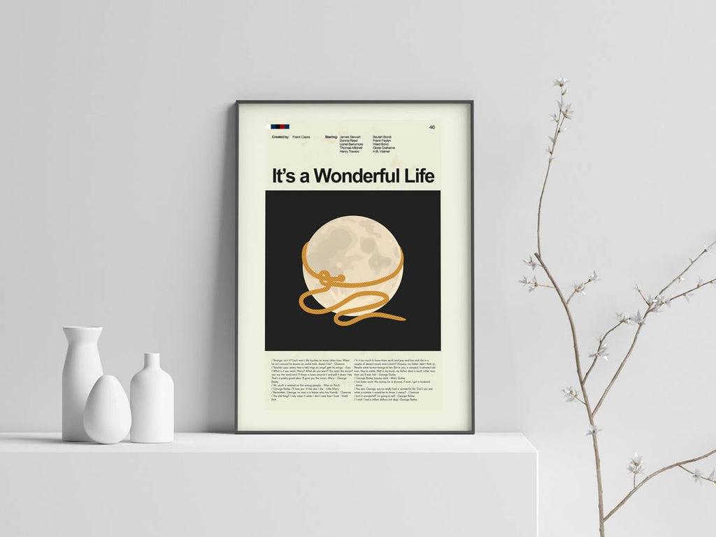 It'S A Wonderful Life Mid-Century Modern Inspired Print - Poster | Canvas Wall Art Print