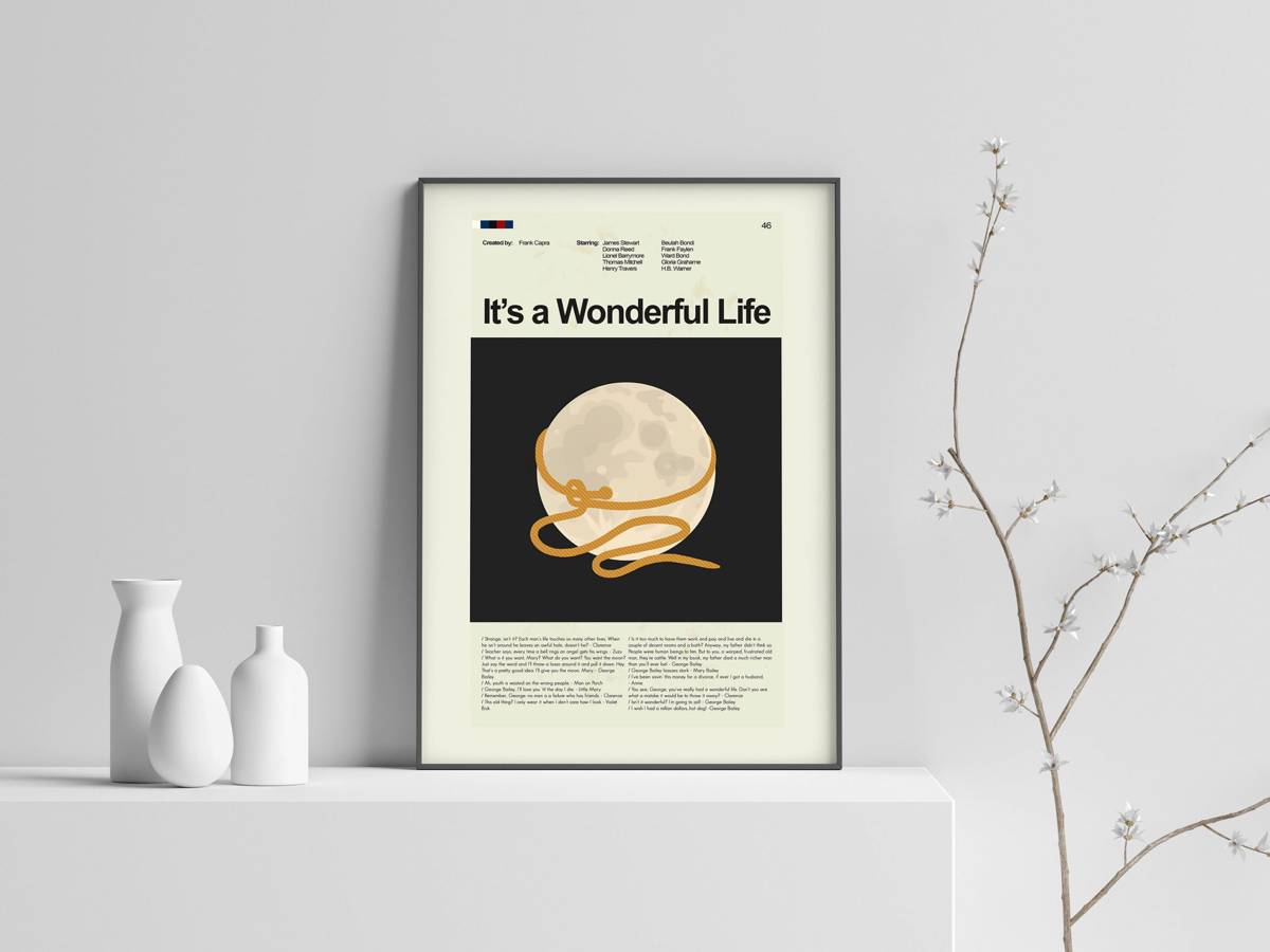 It'S A Wonderful Life Mid-Century Modern Inspired Print - Poster | Canvas Wall Art Print