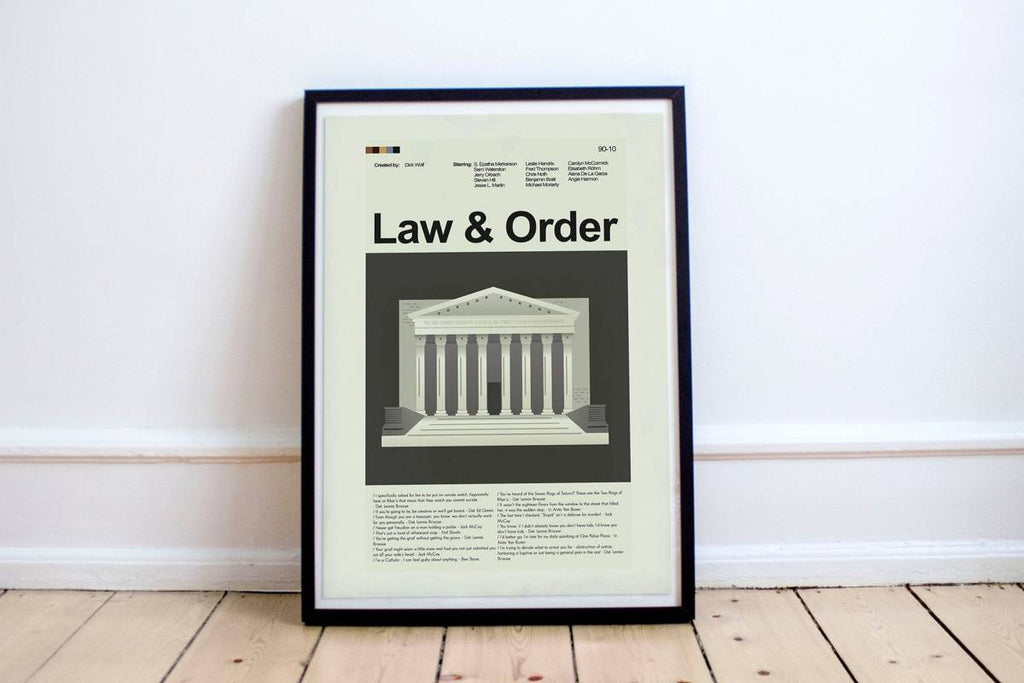 Law &amp;Amp; Order Mid-Century Modern Inspired Print - Poster | Canvas Wall Art Print