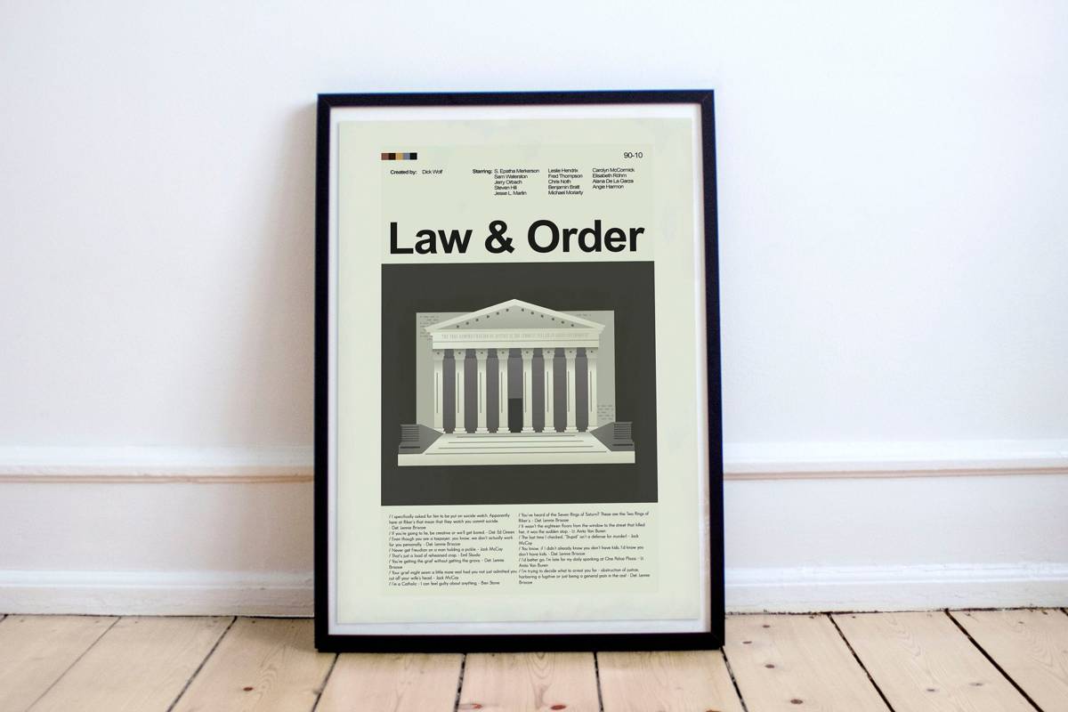 Law &amp;Amp; Order Mid-Century Modern Inspired Print - Poster | Canvas Wall Art Print