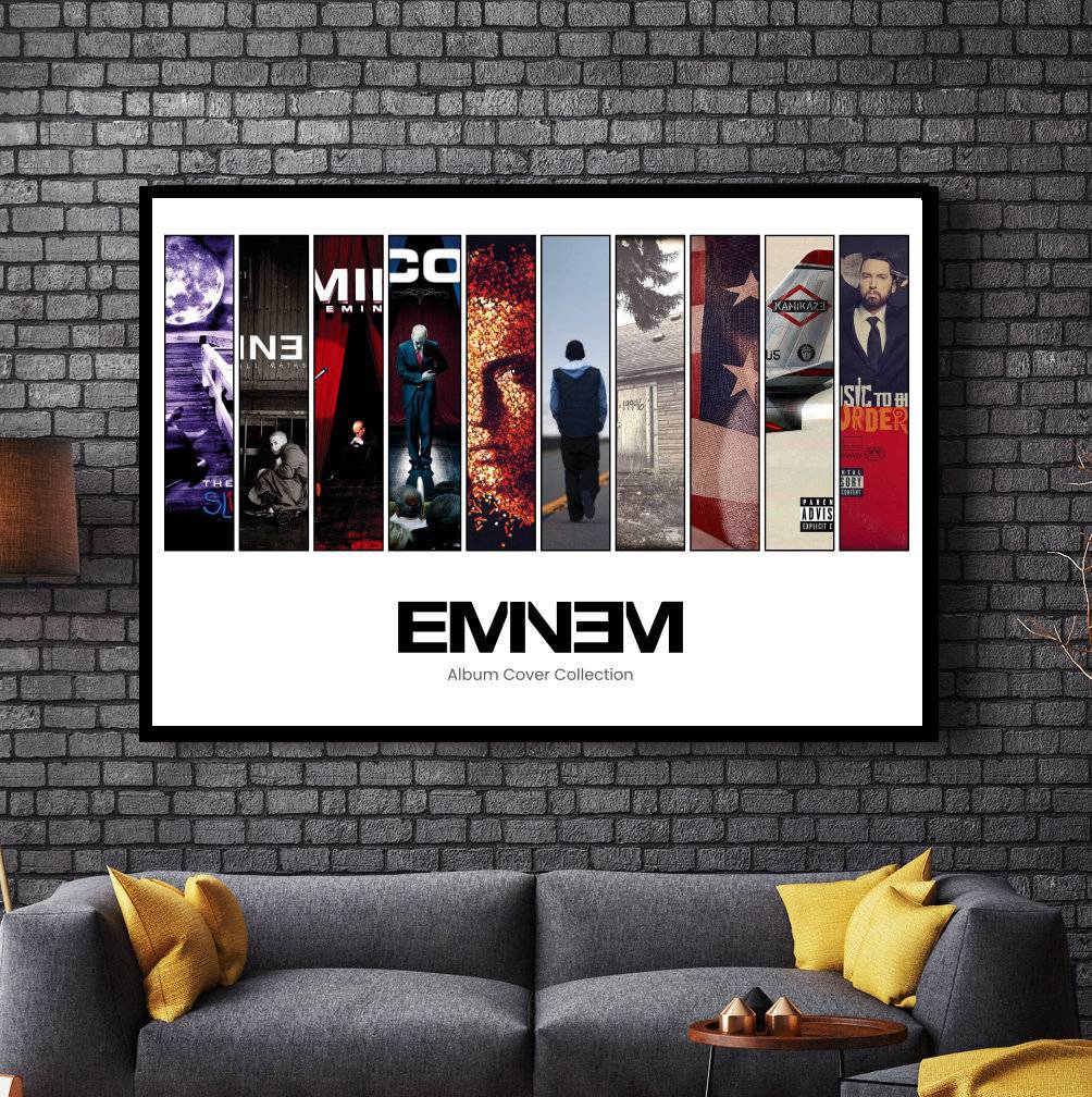 Eminem Album Cover Poster - Professional Print In Hd - Wall Art Gift - Slim Shady Marshall Mathers - Poster | Canvas Wall Art Print