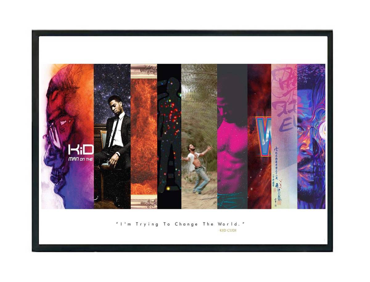Kid Cudi Album History Poster, Hypebeast Poster, Hip Hop Poster, Urban Wall Art, Yeezy Wall Art, Music Posters - Poster | Canvas Wall Art Print