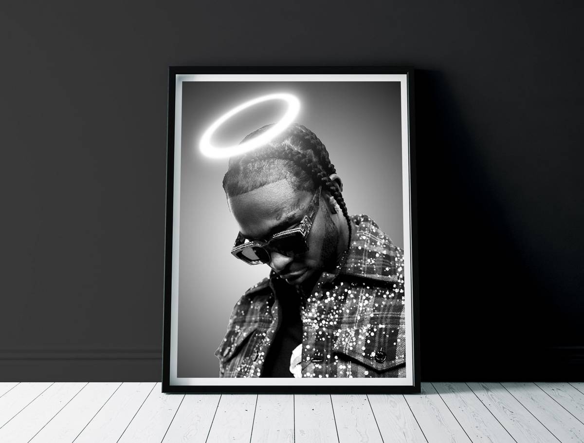 Pop Smoke Poster Black And White Rapper Print Rip Halo Rapper Dior Meet The Woo Album - Poster | Canvas Wall Art Print