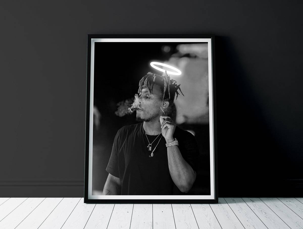 Juice Wrld Halo Poster 999 Legends Never Die Album Art Rapper Print Lucid Dreams Poster Hypebeast - Poster | Canvas Wall Art Print