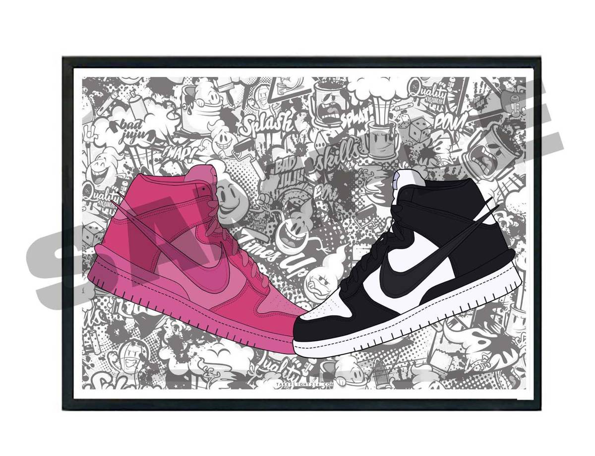Amb Dnk Sneaker Poster, Hypebeast Poster, Kicks Poster, Urban Wall Art, Graffiti Wall Art, Streetwear Posters, Sneaker Art - Poster | Canvas Wall Art Print