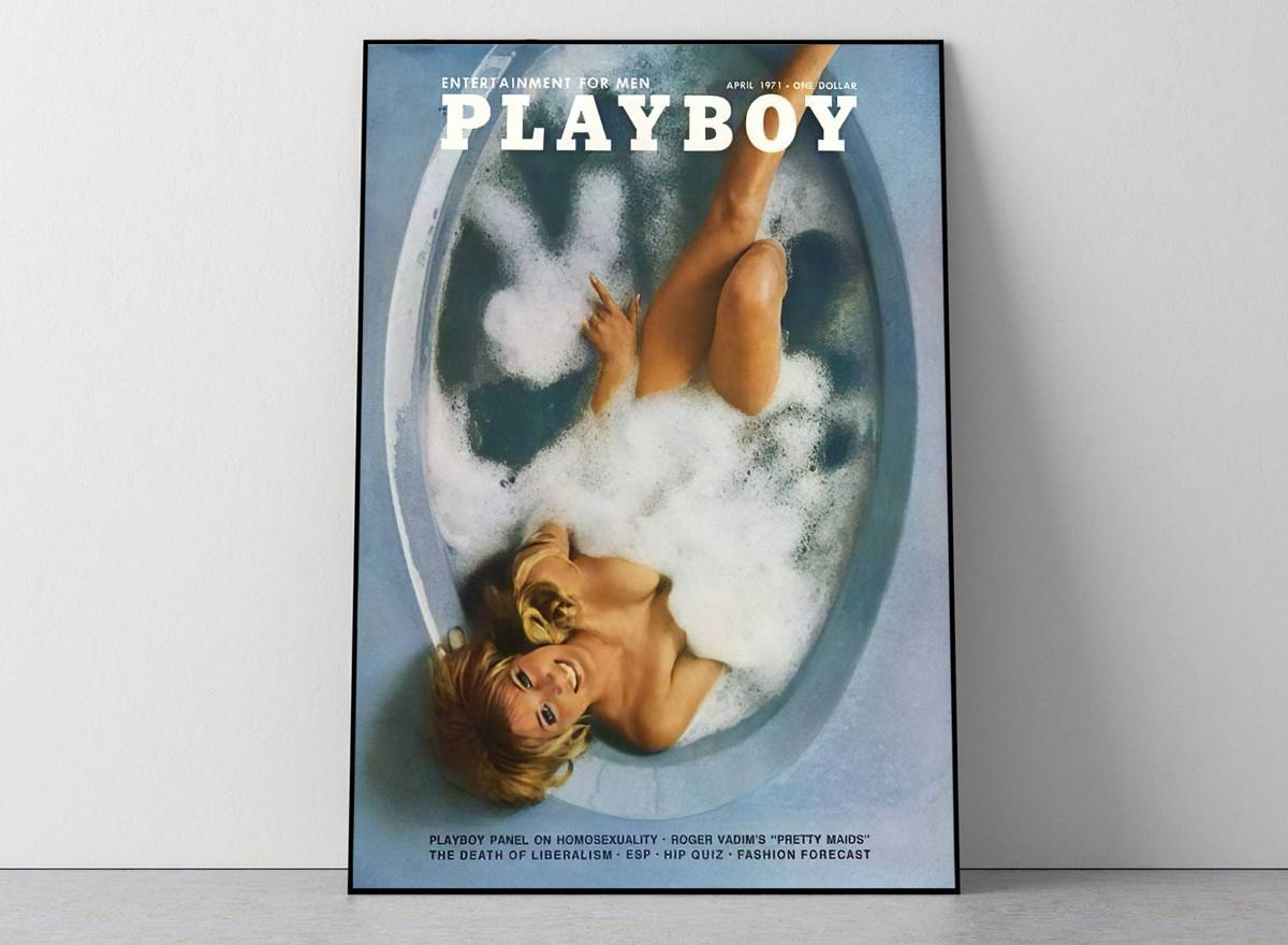 Vintage Bath Playboy Cover Poster, Edgy, Y2K, 2000S, Fashion Magazine Cover, Wall Art, Aesthetic - Poster | Canvas Wall Art Print