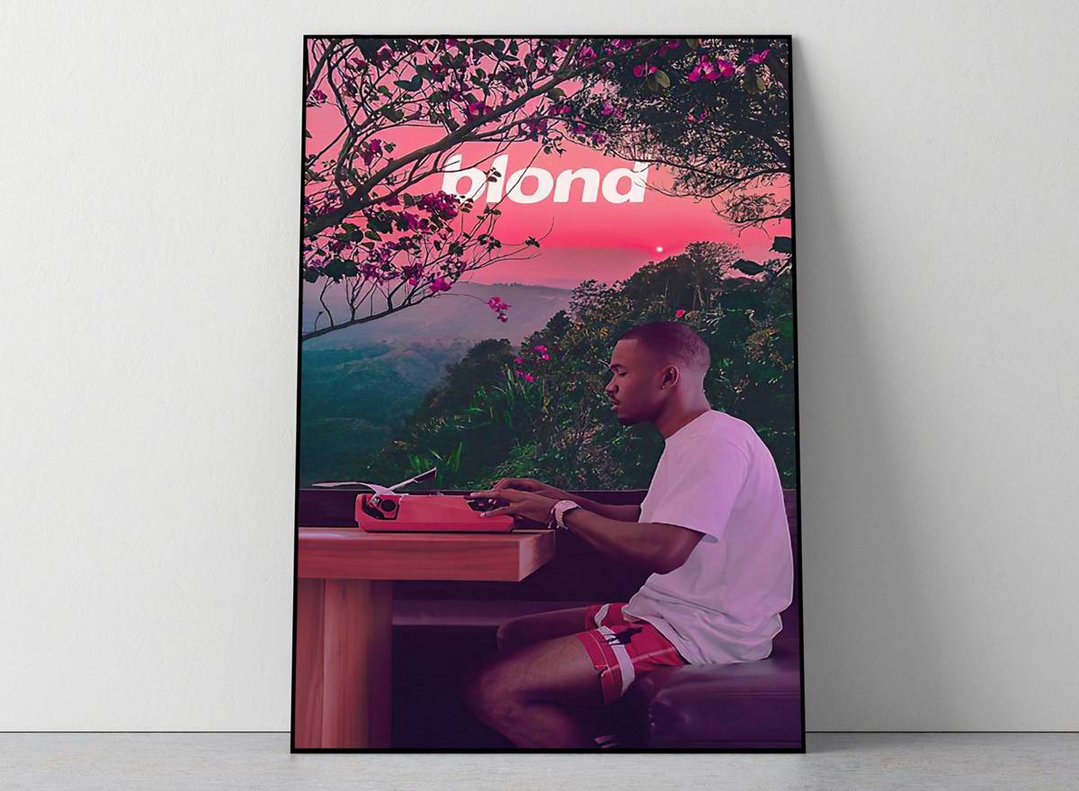 Frank Ocean Blond Alternative Album Cover Poster, Rap Music, Hiphop, Blonde, Edgy, White - Poster | Canvas Wall Art Print