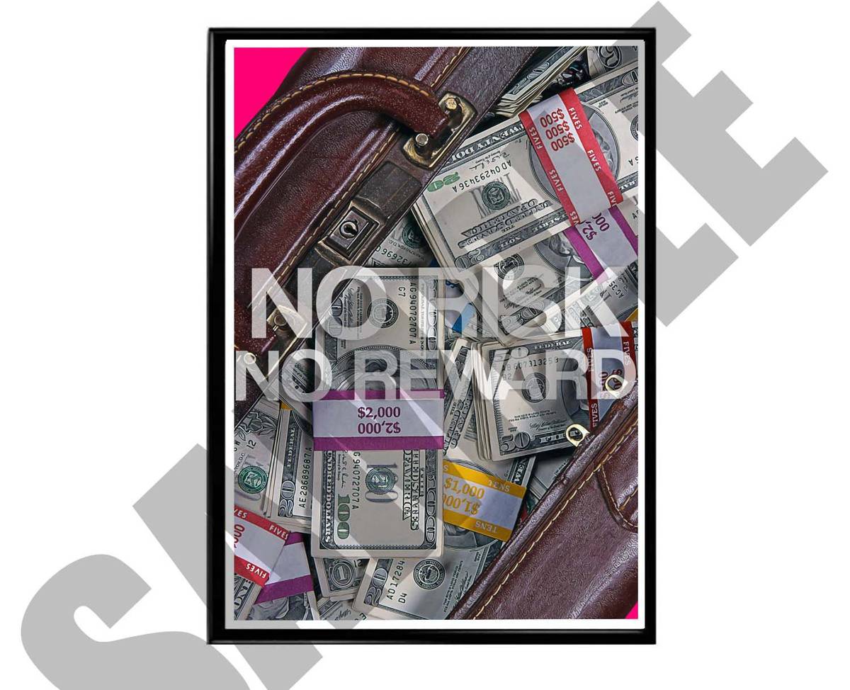 No Risk No Reward Poster, Motivational Wall Poster, Hypebeast Poster, Urban Wall Art, Graffiti Wall Art, Streetwear Art, Hypebeast Decor - Poster | Canvas Wall Art Print