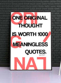 One Original Thought Poster, Hypebeast Poster, Famous Quote Poster, Urban Wall Art, Graffiti Wall Art, Streetwear Posters, Hypebeast Decor - Poster | Canvas Wall Art Print