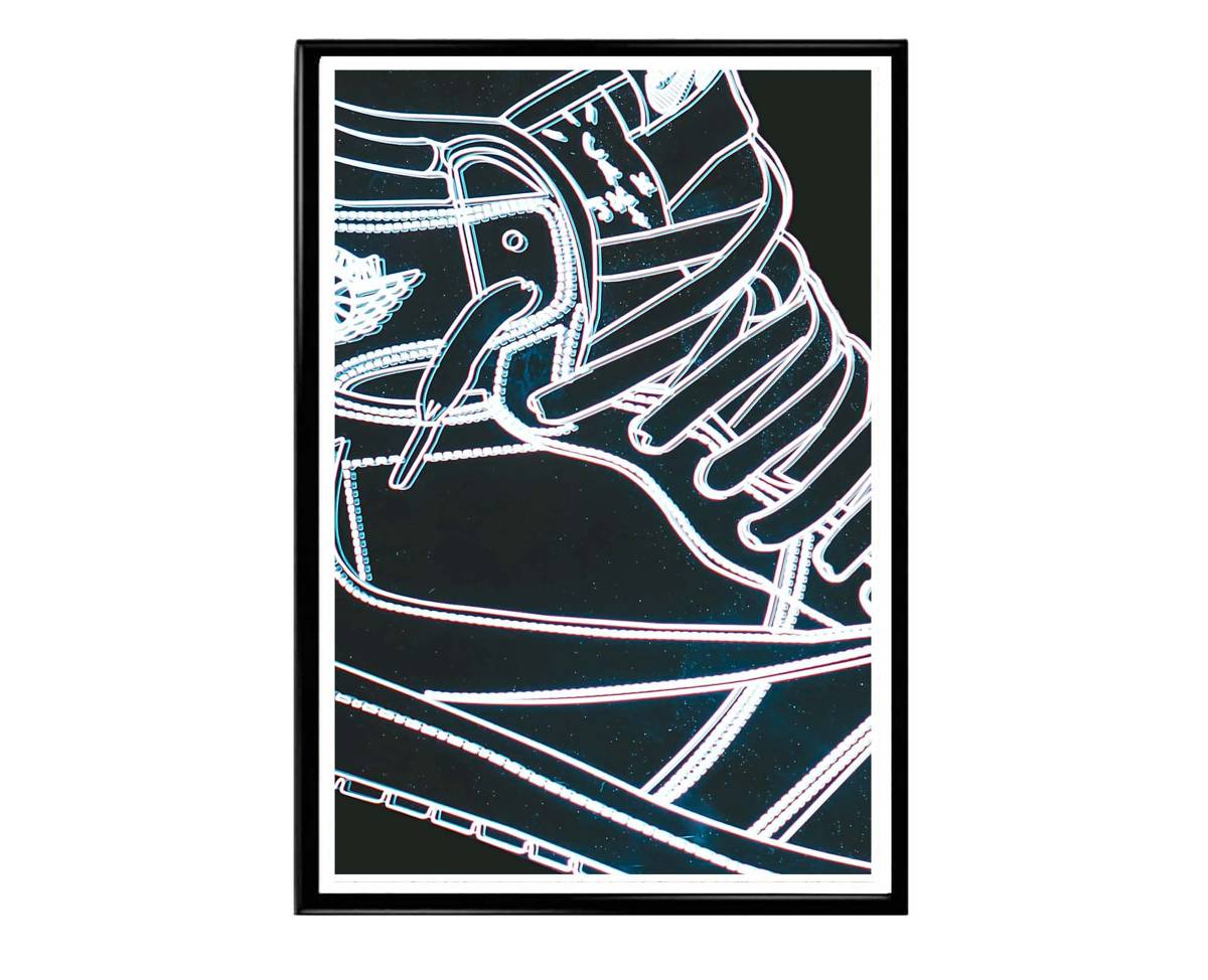 Neon Sneaker Poster, Sneakerhead Poster, Hypebeast Poster, Urban Wall Art, Hypebeast Decor, Streetwear Posters, Travis Scott Sneaker Art - Poster | Canvas Wall Art Print