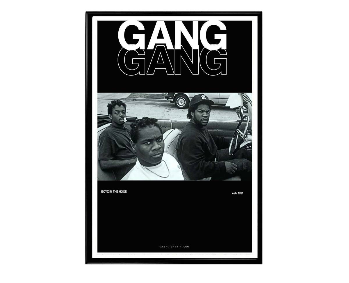 Gang Gang Poster, Hood Movie Poster, Hypebeast Poster, Urban Wall Art, Hypebeast Decor, Gangster Movie Posters, Boyz In The Hood Poster - Poster | Canvas Wall Art Print