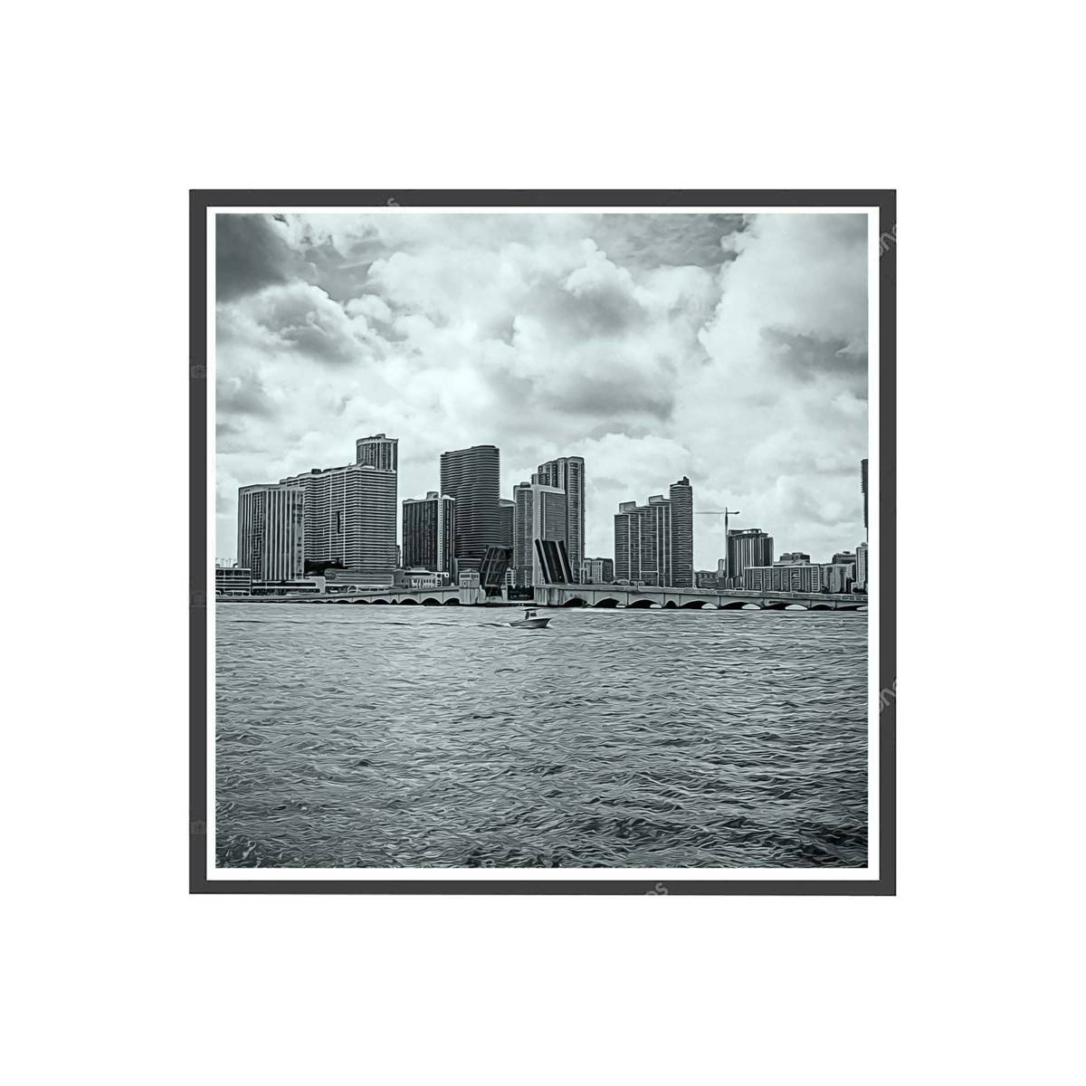 South Beach Skyline Poster, Miami Poster, Flordia Poster, Tropical Wall Art, Hypebeast Decor, Art Deco Posters, Ocean Poster, Wonderlust Art - Poster | Canvas Wall Art Print
