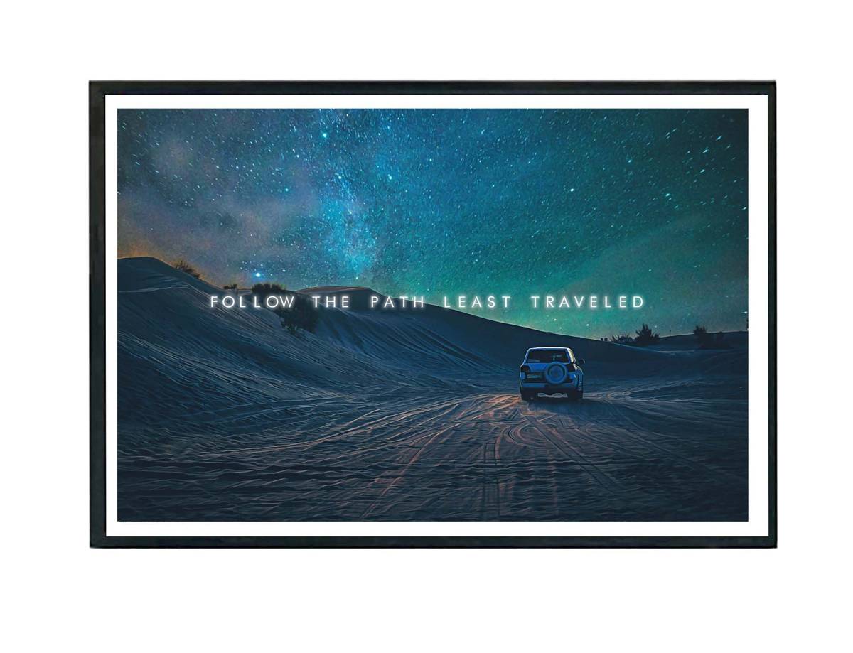 Path Least Traveled Motivational Poster, Off Road Poster, Hypebeast Poster, 4 Wheeling Poster, Wonderlust Wall Art, Inspirational Posters - Poster | Canvas Wall Art Print