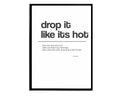 Drop It Like It'S Hot Poster, Lil Wayne Lyrics Poster, Hypebeast Poster, Hypebeast Decor, Rap Posters, Music Poster, Famous Quotes, Minimal - Poster | Canvas Wall Art Print