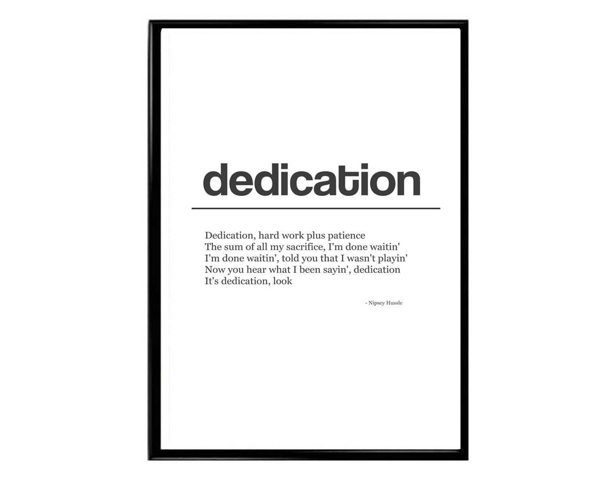 Dedication Poster, Nipsey Hussle Lyrics Poster, Hypebeast Poster, Hypebeast Decor, Minimal Rap Posters, Music Poster, Famous Quotes - Poster | Canvas Wall Art Print