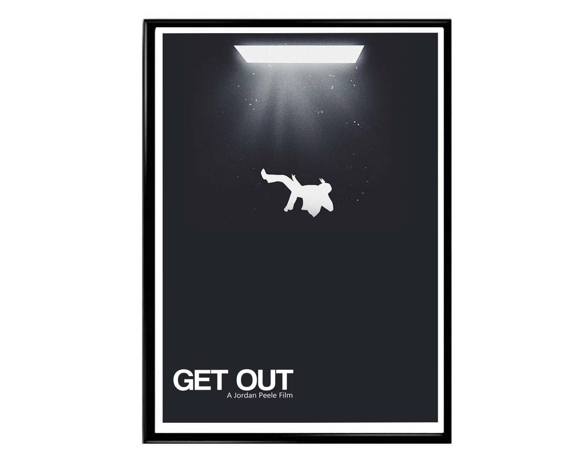 Get Out Minimal Movie Poster, Film Poster, Minimilist Art Prints, Black Movie Poster, Typography Poster, Home Office Decor - Poster | Canvas Wall Art Print