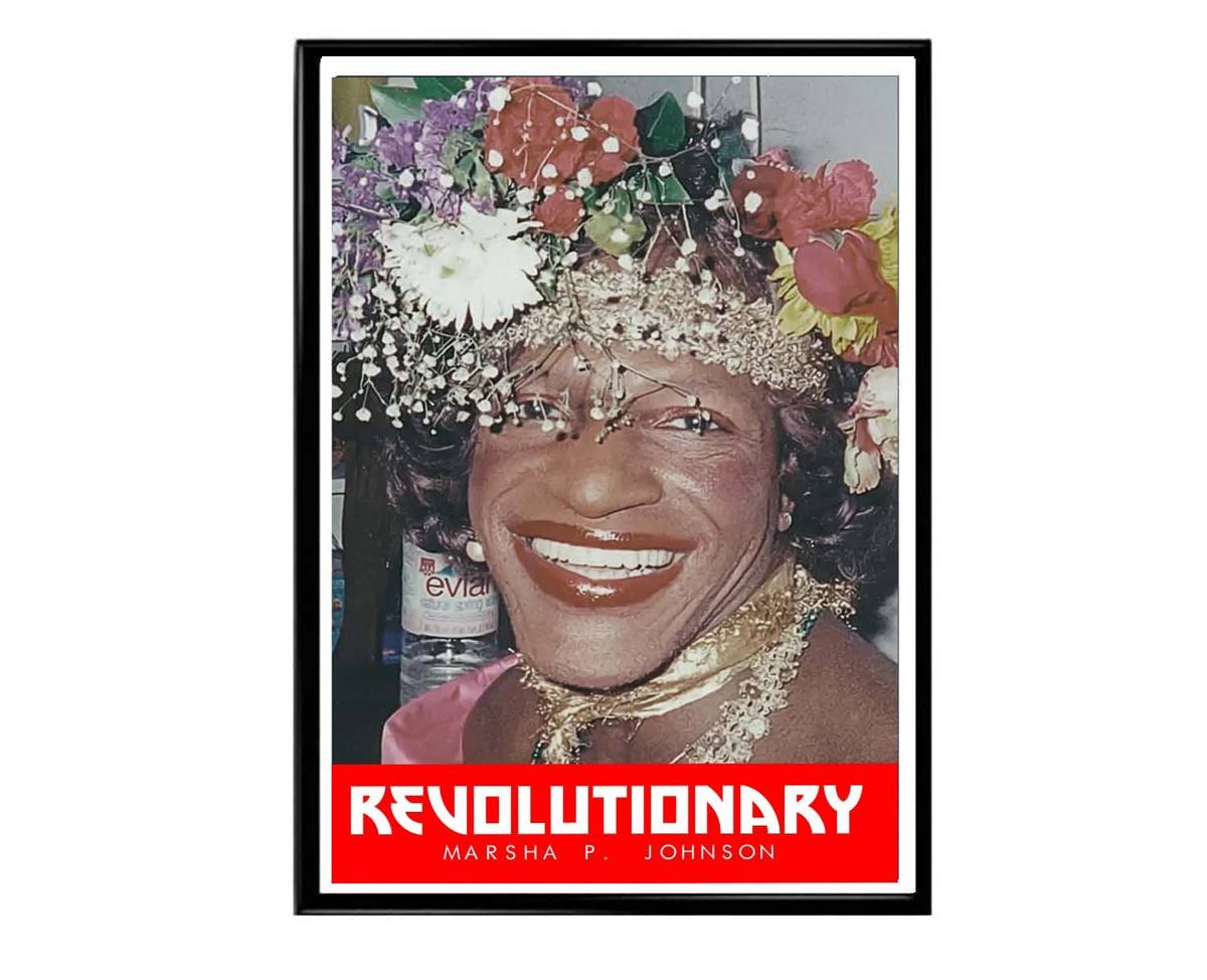 Marsha P. Johnson Poster, Revolutionary Poster, Black History Poster, Black Art, Melanin Wall Art, Black American Poster, Ados Poster - Poster | Canvas Wall Art Print