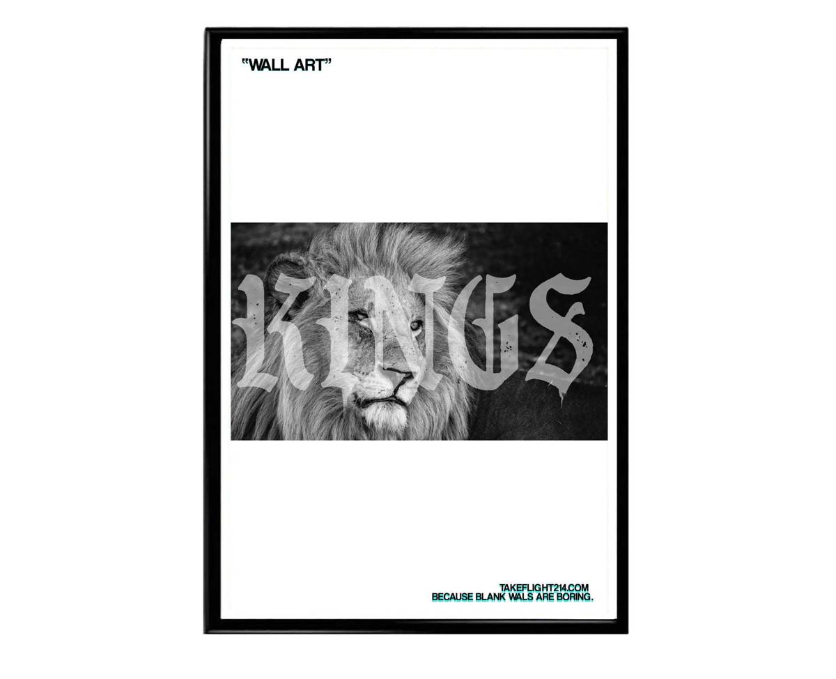 Kings Lion Black And White Poster, Hypebeast Poster, Urban Wall Art, Hypebeast Decor, Gangster Movie Posters, Old English Poster, Rap Poster - Poster | Canvas Wall Art Print