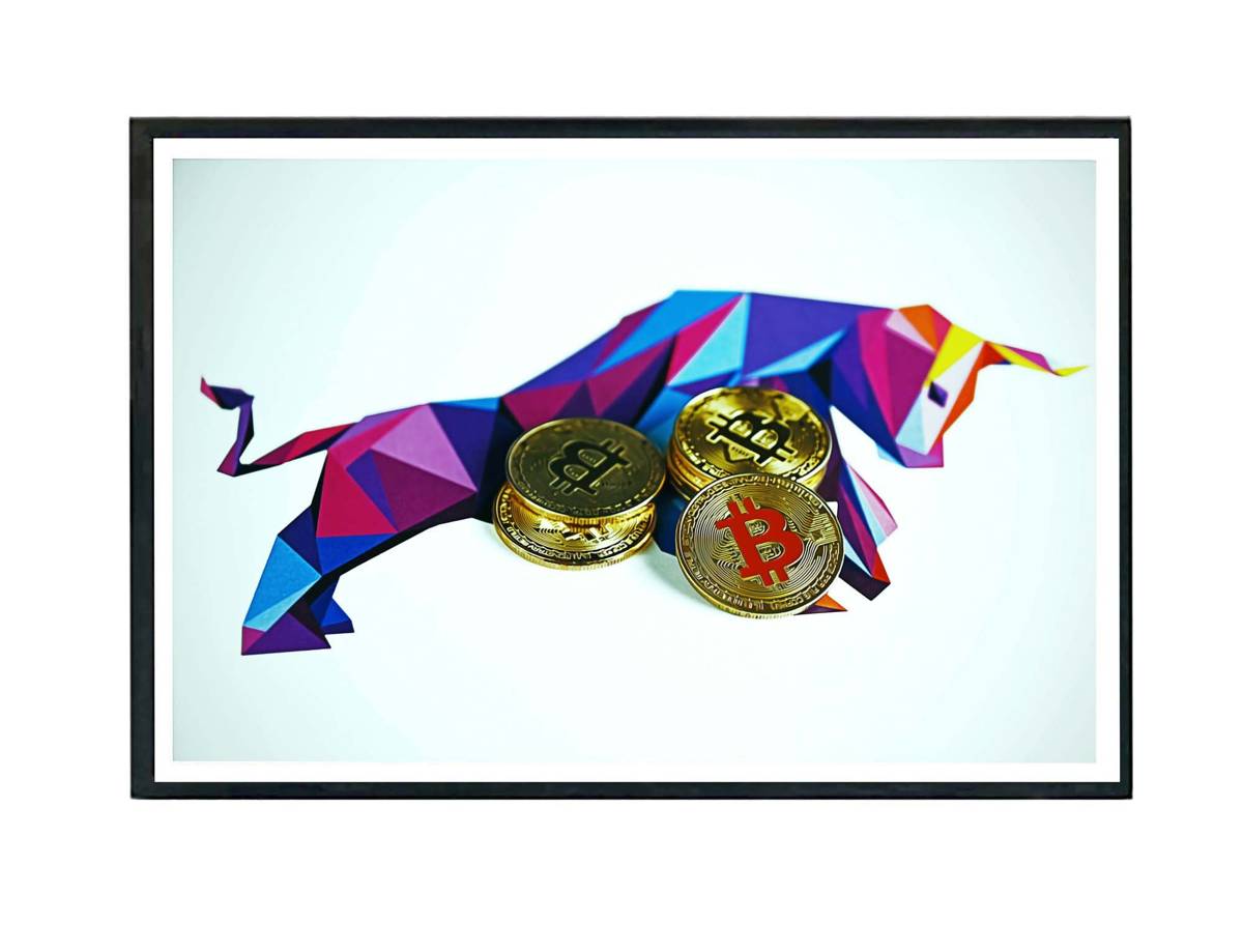 Bitcoin Bull Poster, Crypto Poster, Hypebeast Poster, Motivational Poster, Trader Wall Art, Forex Poster, Money Poster, Stock Trader Posters - Poster | Canvas Wall Art Print