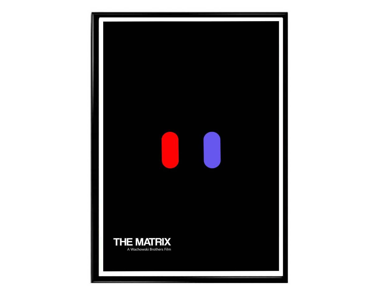 The Matrix Poster Minimal Movie Poster, Red Pill Blue Pill Poster, Film Poster, Minimilist Art Prints, Movie Quote Poster, Home Office Decor - Poster | Canvas Wall Art Print