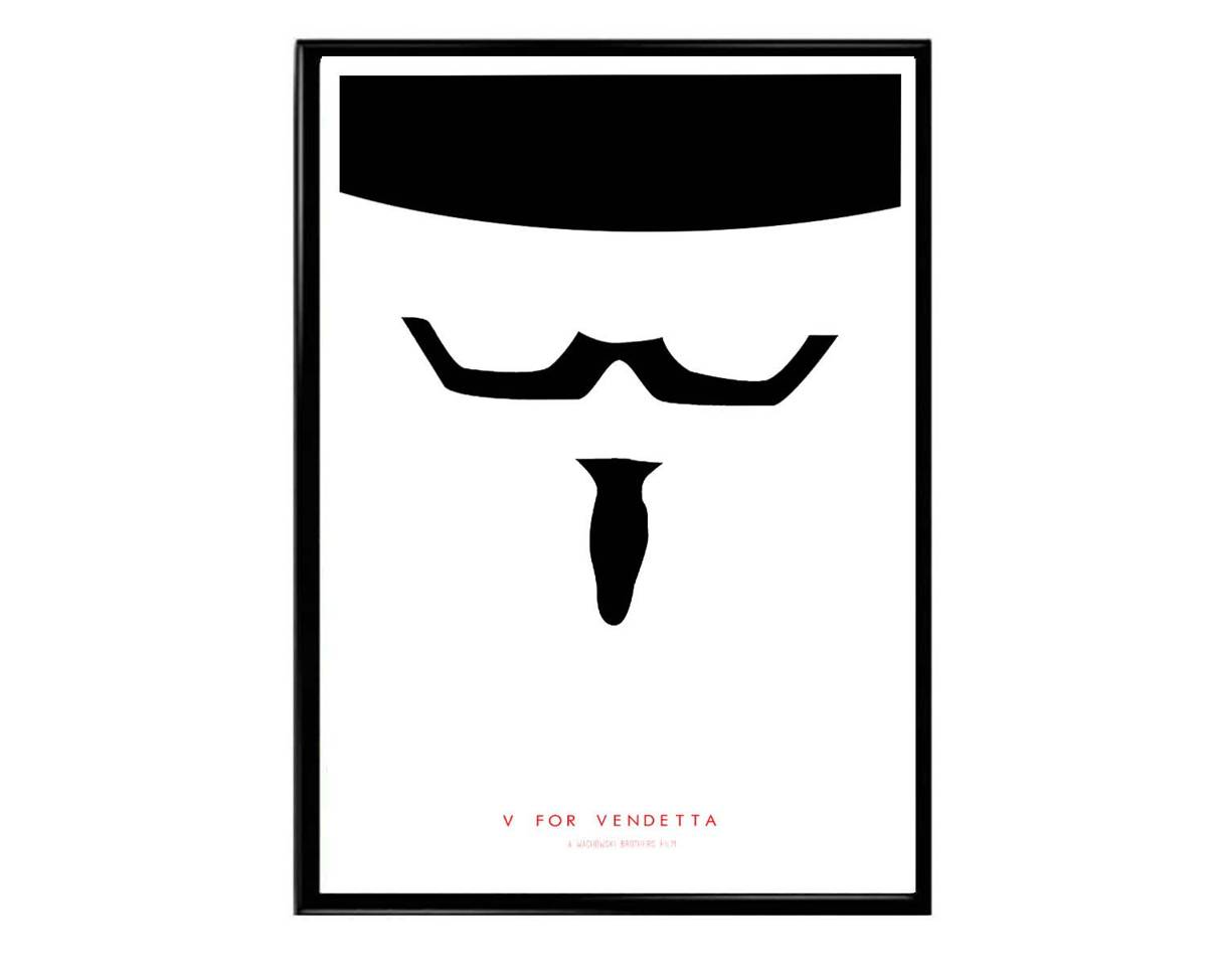 V For Vendetta Minimal Movie Poster, Guy Fawkes Poster, Film Poster, Minimilist Art Prints, Movie Quote Poster, Home Office Decor - Poster | Canvas Wall Art Print