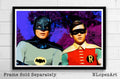 Adam West Batman And Robin Illustration - Television 60'S - Poster | Canvas Wall Art Print