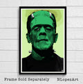 Frankenstein Monster Illustration - Boris Karloff Horror Film Movie - Poster | Canvas Wall Art Print