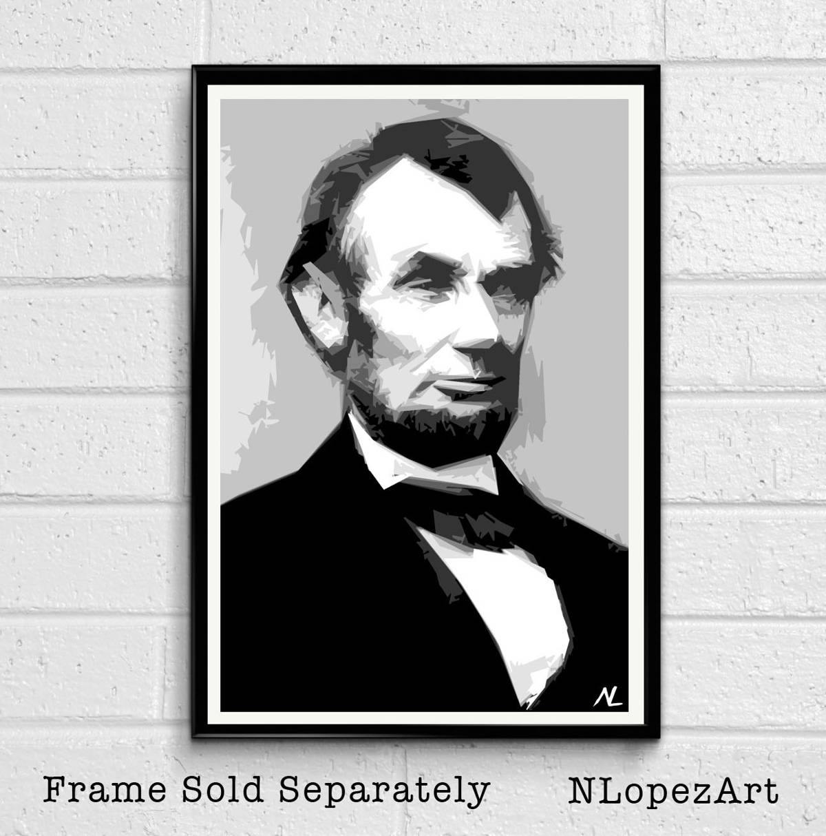United States President Abraham Lincoln Illustration - American - Poster | Canvas Wall Art Print