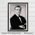 007 James Bond Sean Connery Illustration #2 - British Spy Film Movie - Poster | Canvas Wall Art Print