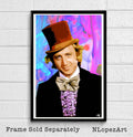 Willy Wonka And The Chocolate Factory Illustration - Gene Wilder Film Fantasy Movie - Poster | Canvas Wall Art Print