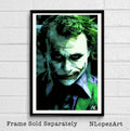 Joker Heath Ledger Illustration - The Dark Knight Batman Superhero Comic Book - Poster | Canvas Wall Art Print